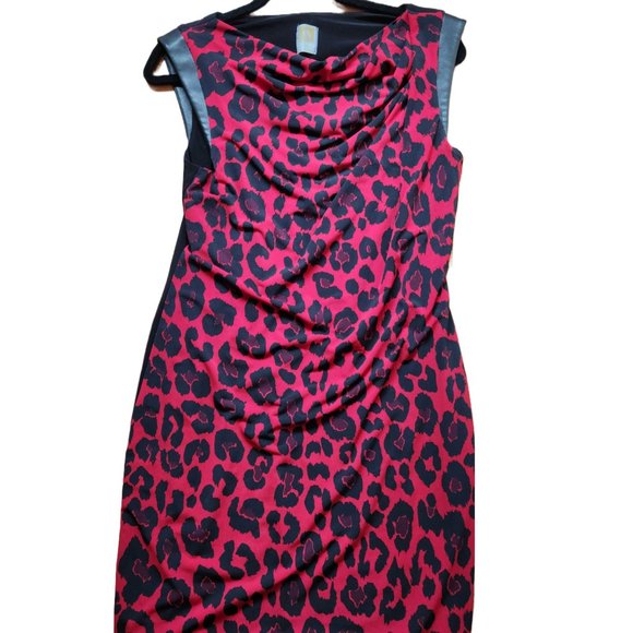 Anne Klein red and black animal print dress - Picture 4 of 5